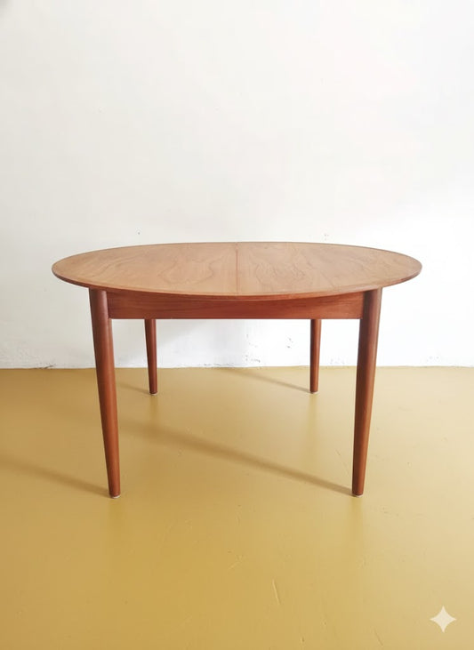 Tavolo rotondo allunga interna Danese Vintage Anni 60 Teak 122cm