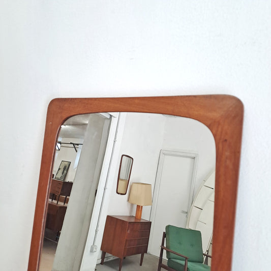 Specchio vintage design danese originale anni 50 | teak 63cm