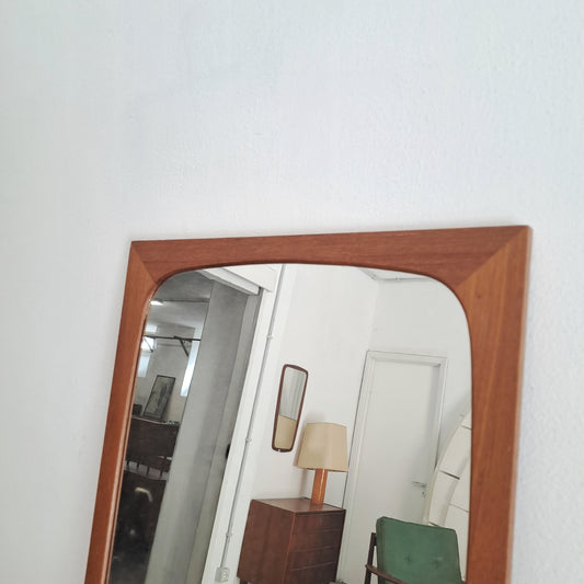 Specchio vintage design danese originale anni 60 | teak 60cm
