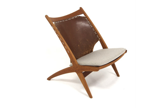 Poltroncina "Krysset / The Cross Chair" Fredrik Kayser design danese vintage anni 50 [sw25522] misure L.60 H.73 P.78