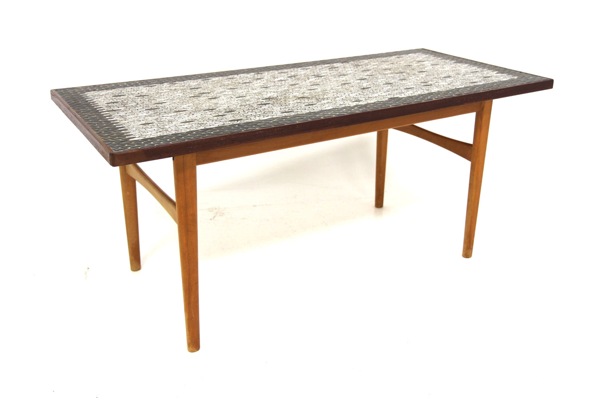 Tavolino teak e ceramica design svedese vintage anni 50 | sw29645