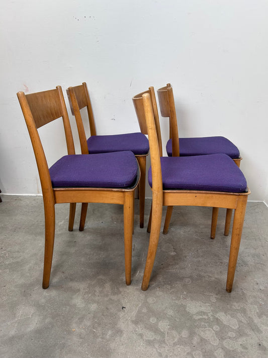 Set 4 Sedie faggio Peter Hvidt design svedese vintage anni 60 | nr10664
