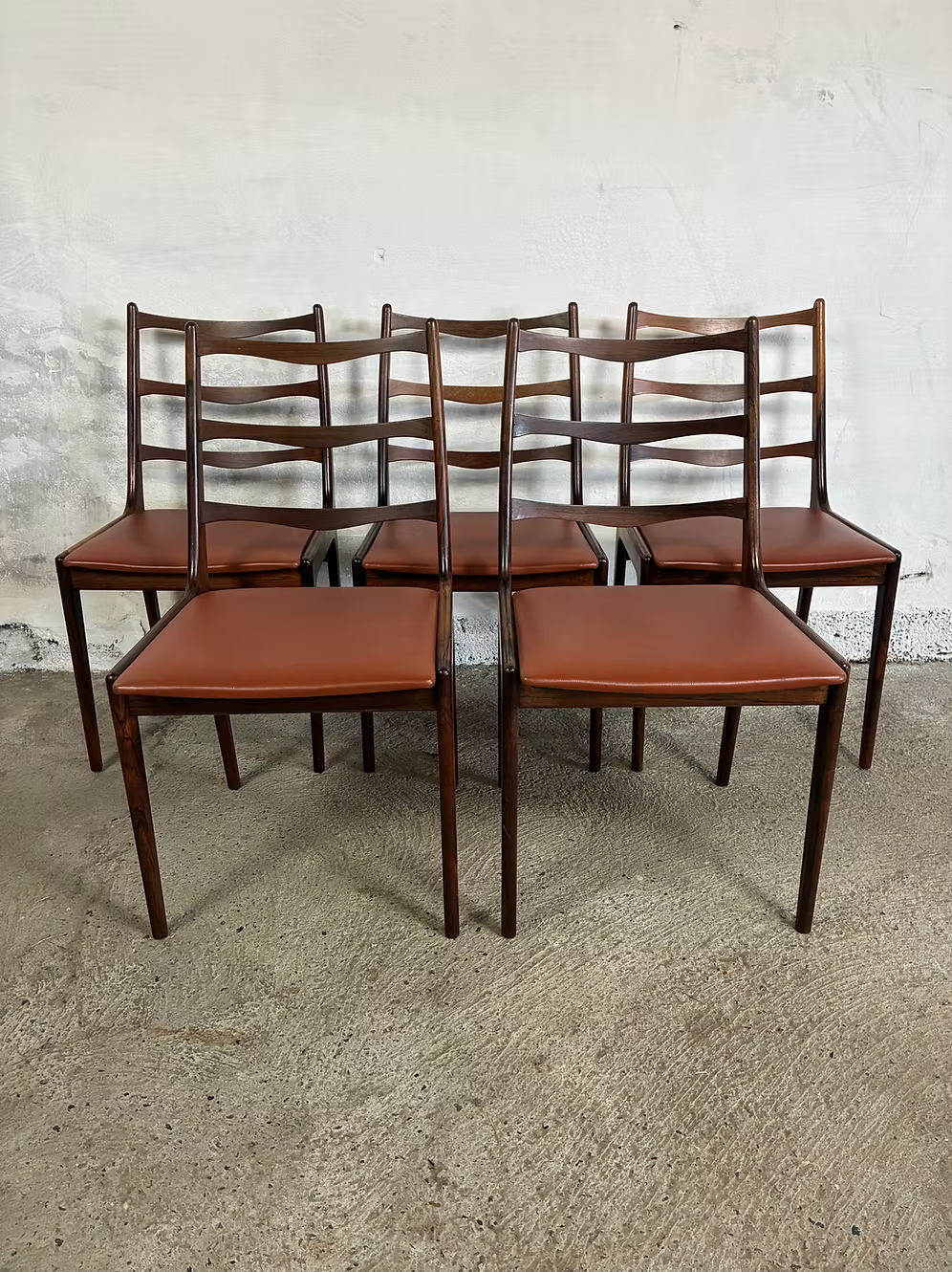 Set 5 sedie Johannes Andersen palissandro design danese vintage | ck2529