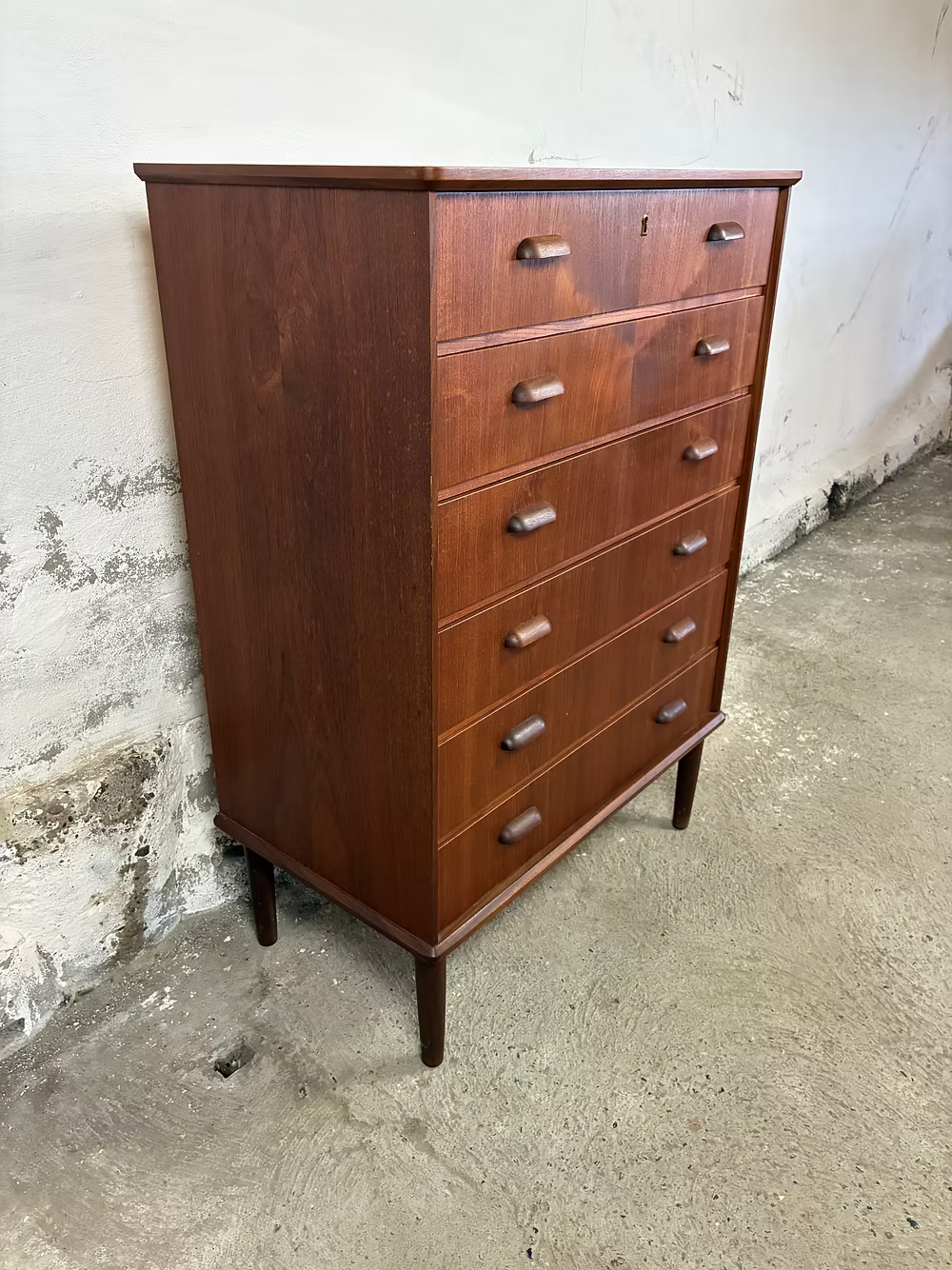 Cassettiera 6 cassetti danese anni 50 teak 105cm | ck2117