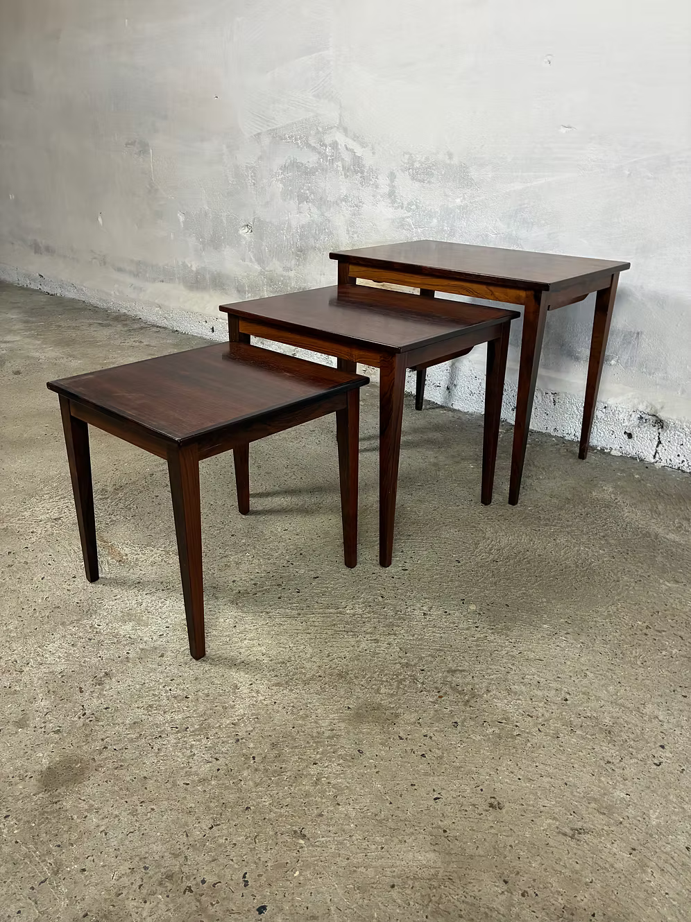 Tavolini tris palissandro design danese vintage anni 50 | ck2444