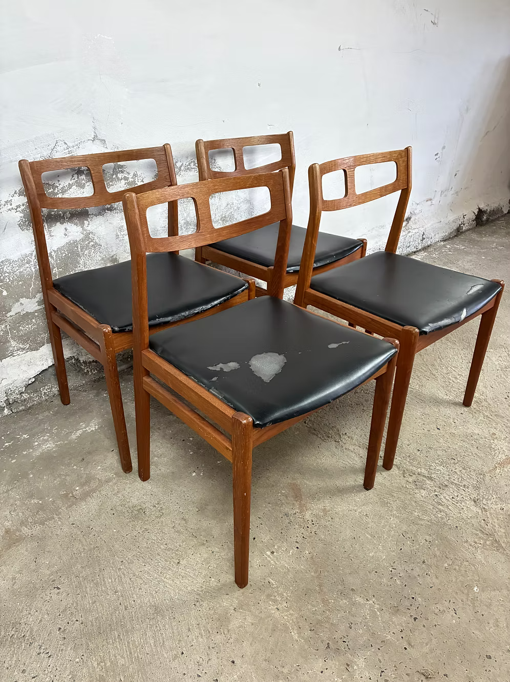 Set 4 Sedie teak design danese vintage anni 50 | ck2045