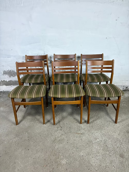 6 sedie teak faggio design danese anni 50