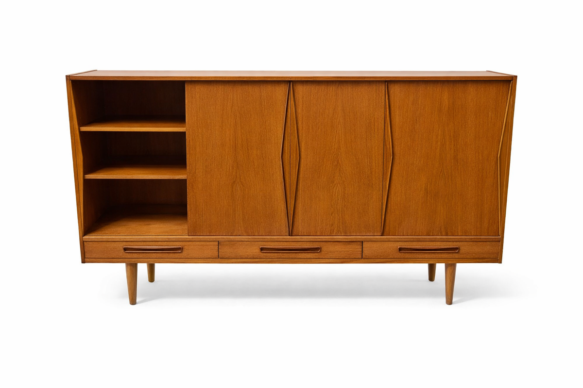 Credenza mobile bar in teak 183cm design danese vintage anni 60 | fz9903