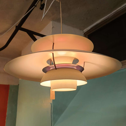 Lampada PH5 Poul Henningsen Louis Poulsen Anni '50 Bianca | 70j-dueph5