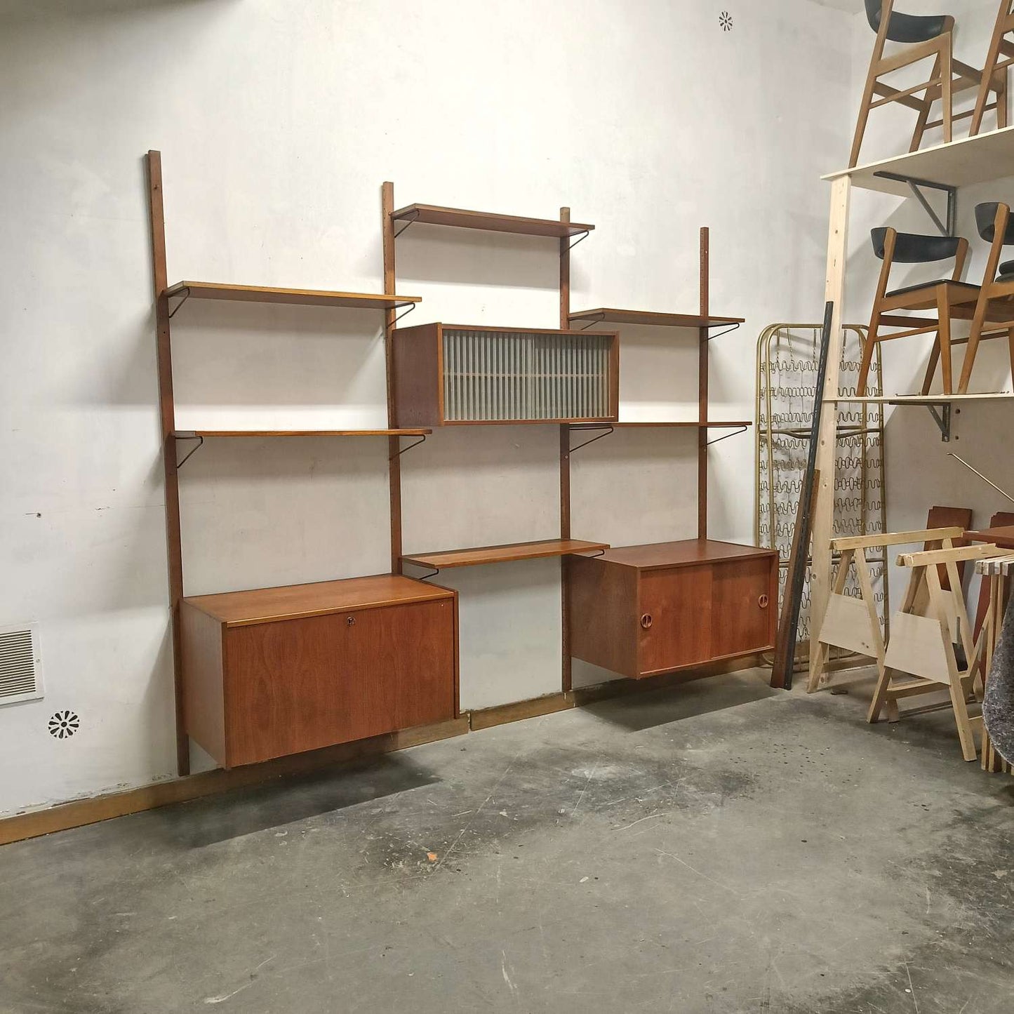 Libreria Poul Cadovious Modulare Vintage Danese Teak Anni '60 | Parete Attrezzata