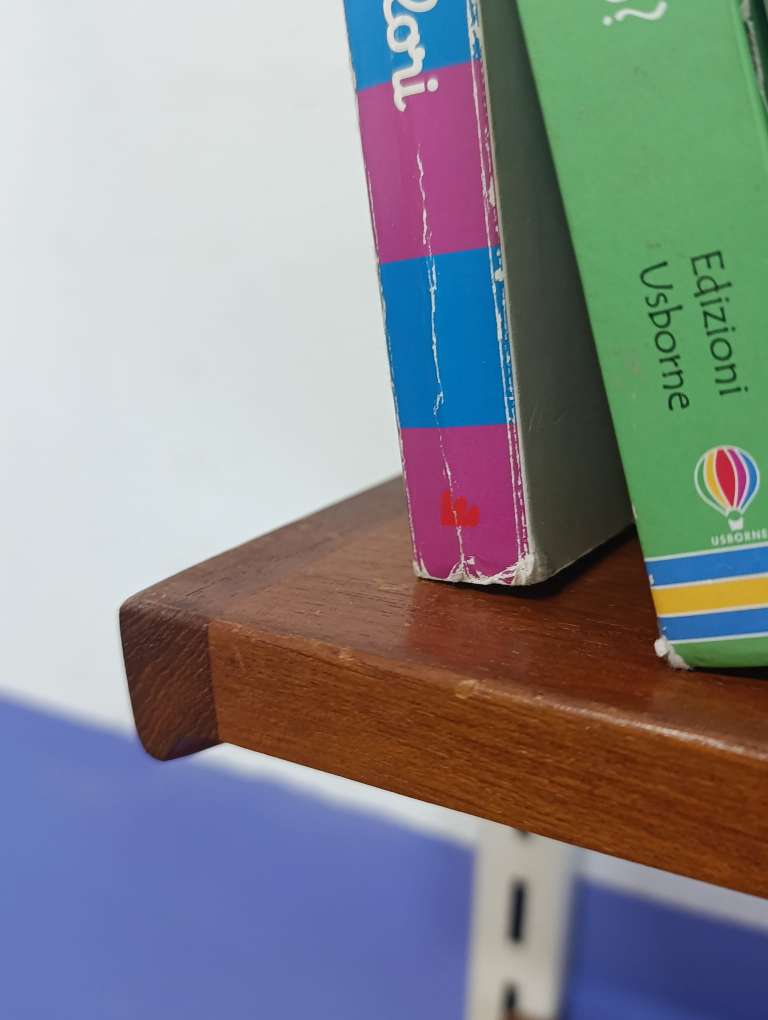 Libreria Kai Kristiansen Teak Anni '60 | Sistema Cremagliera Bianco