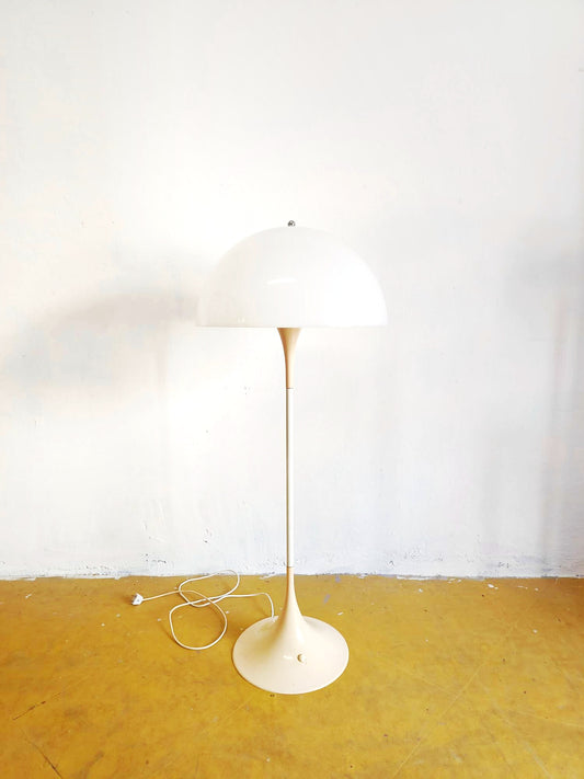 Lampada terra Panthella Verner Panton vintage danese anni 60 bianca restaurata