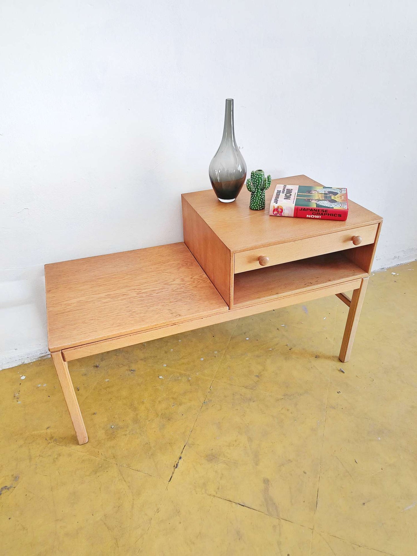 Panca telefono Casino Engström Myrstrand vintage svedese anni 60 quercia massello restaurata