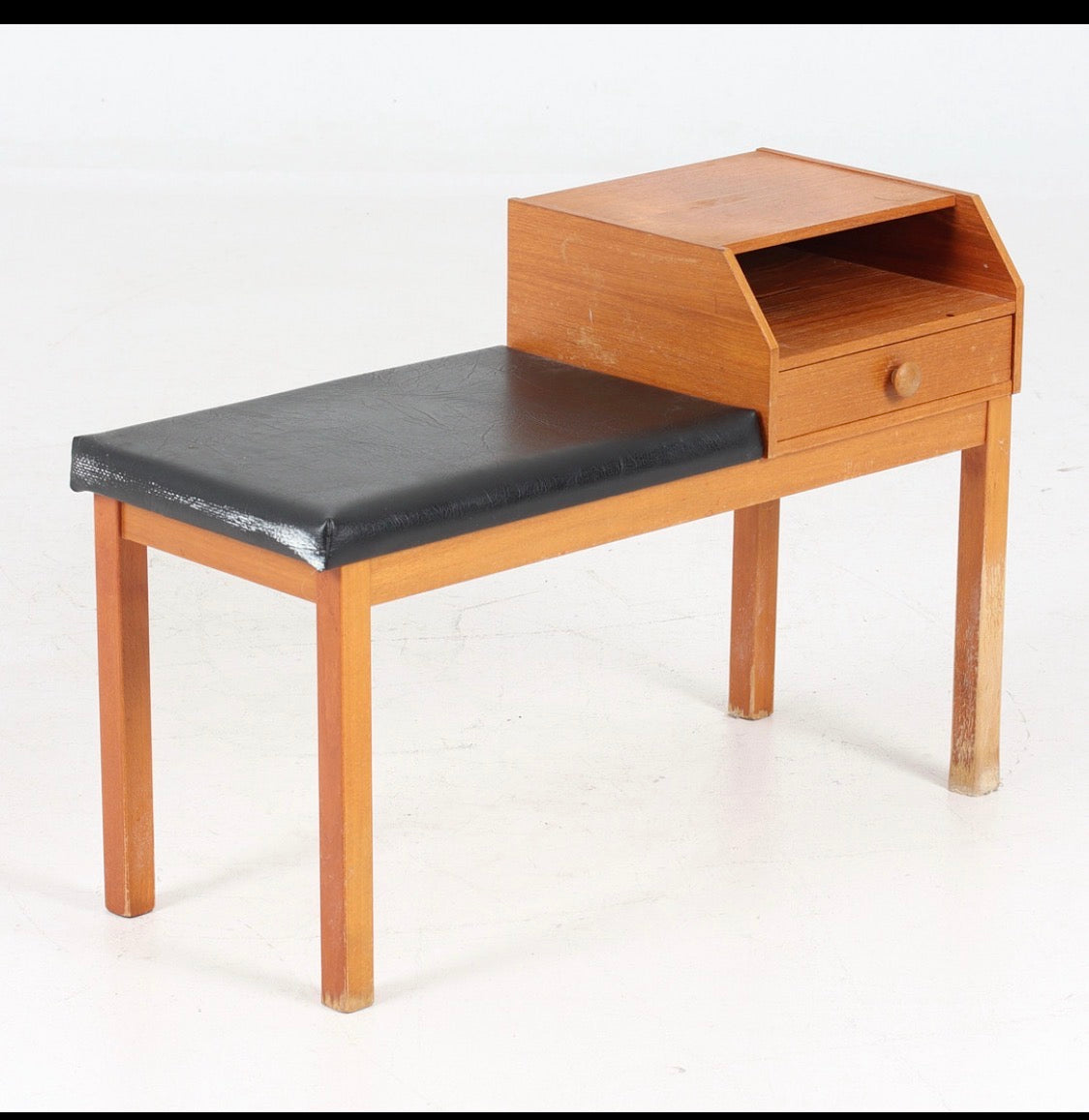 Panca per telefono in teak design danese vintage anni 50 | fz9513