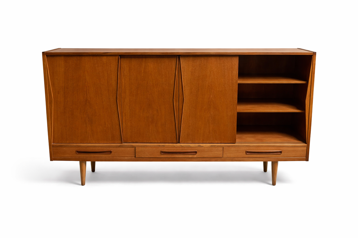 Credenza mobile bar in teak 183cm design danese vintage anni 60 | fz9903