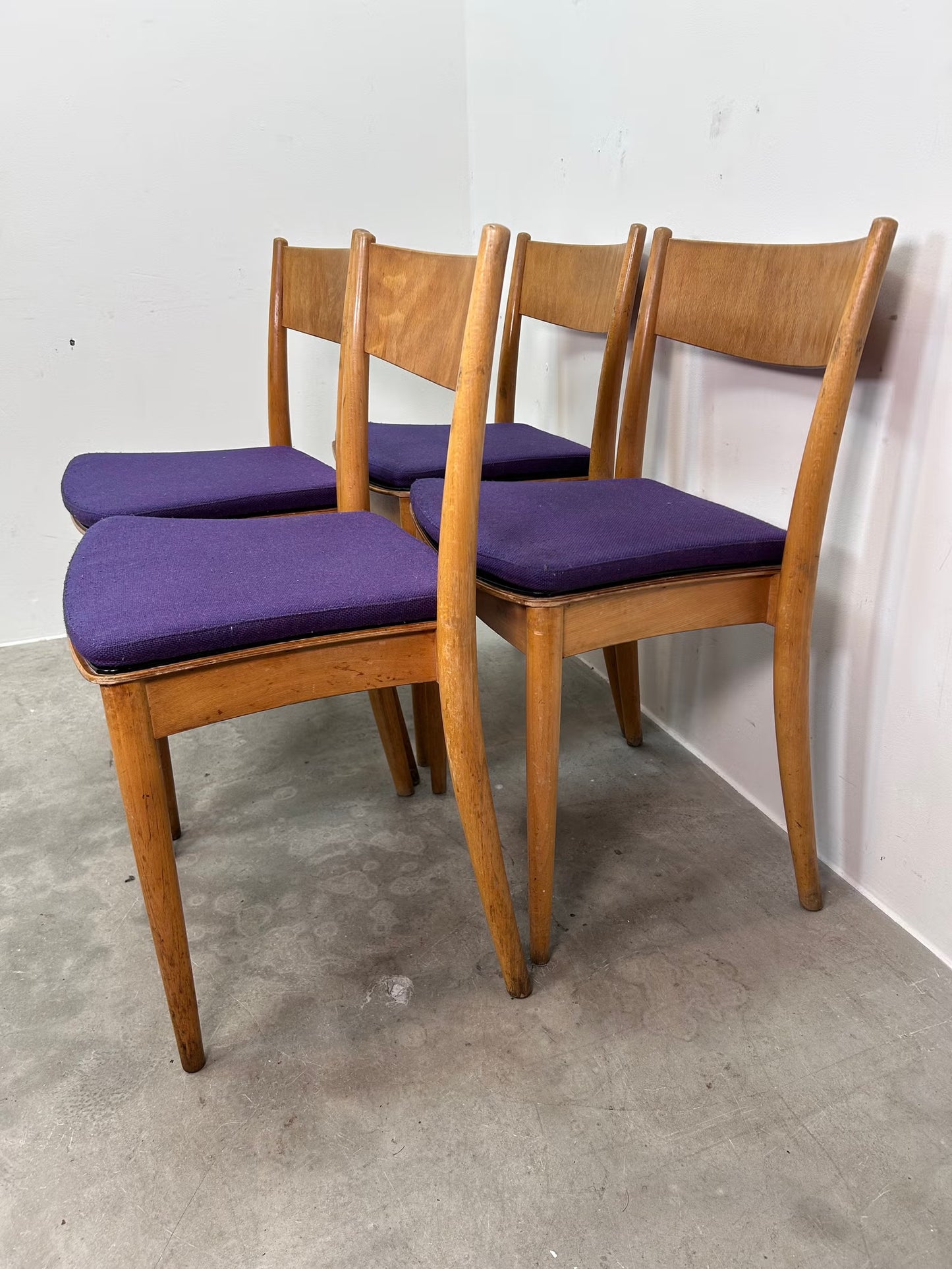 Set 4 Sedie faggio Peter Hvidt design svedese vintage anni 60 | nr10664