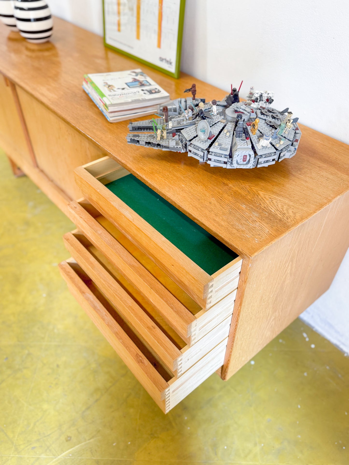 interno cassetti sideboard quercia