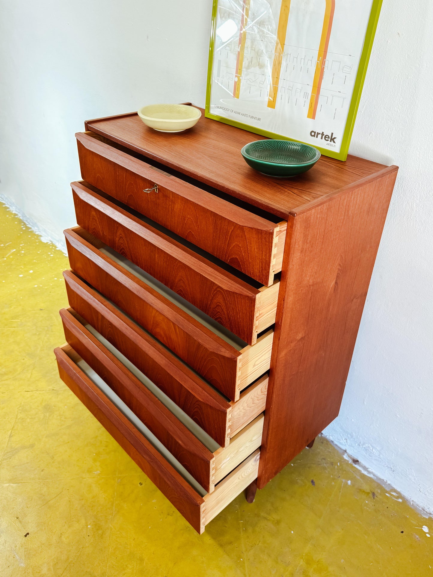 Cassettiera Vintage Danese 6 Cassetti Teak Anni '60 | Restaurata