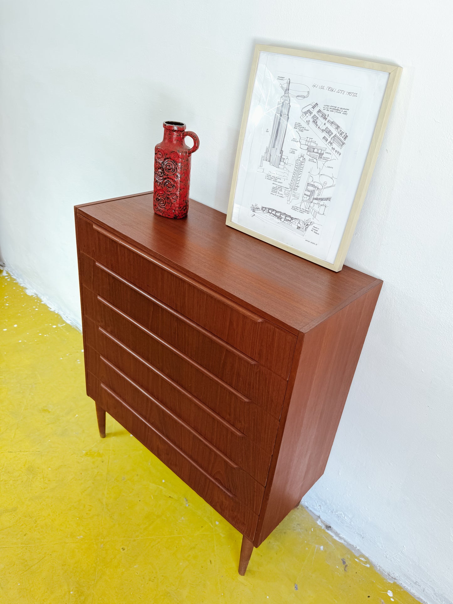 Cassettiera Vintage Danese 6 Cassetti Teak | Anni '60 Autentica
