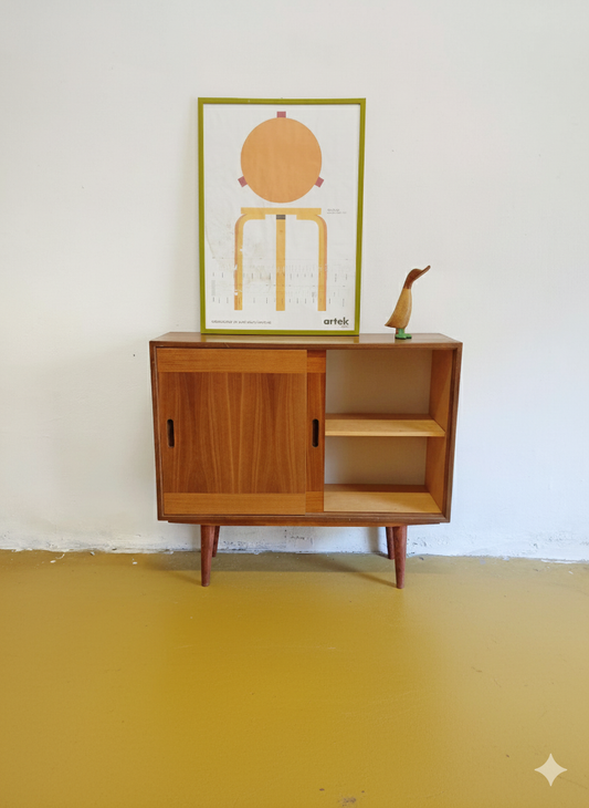 Sideboard Libreria Danese Vintage Anni '50 Teak Ante Scorrevoli | larghezza 91cm