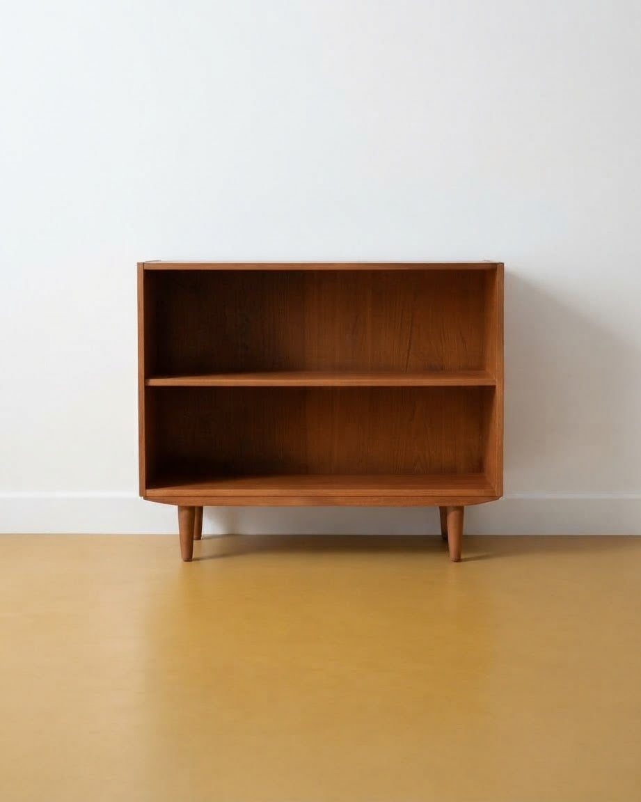 Libreria Bassa Danese Vintage Anni '50 | Teak Ripiani Aperti | 80cm | 96vnt4