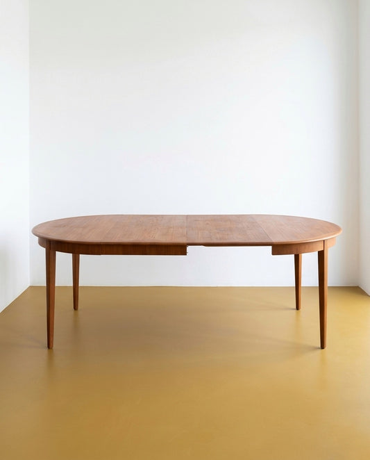 Tavolo rotondo bordo sagomato Danese Vintage Anni 60 Teak | 115cm | 96vnt10
