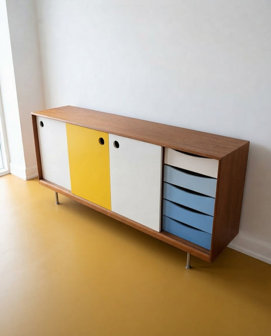 Sideboard Design Danese Vintage Anni '50 Teak Multicolore | 200 cm | 99vnt100