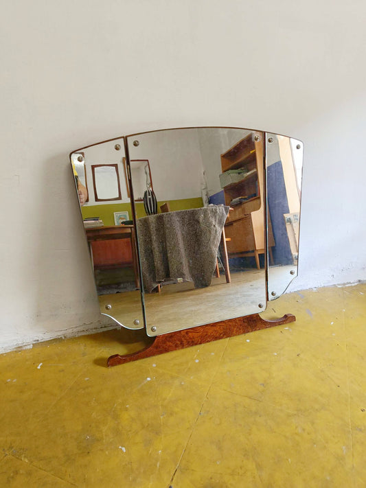 Specchio design danese vintage anni 60 palissandro | 93vnt6