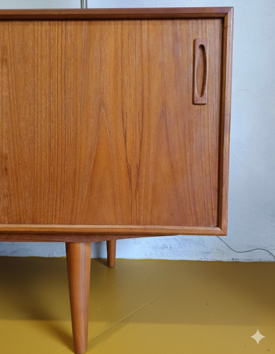 Sideboard Danese Vintage Anni '50 Teak Ante Cassetti Lungo L.240 cm