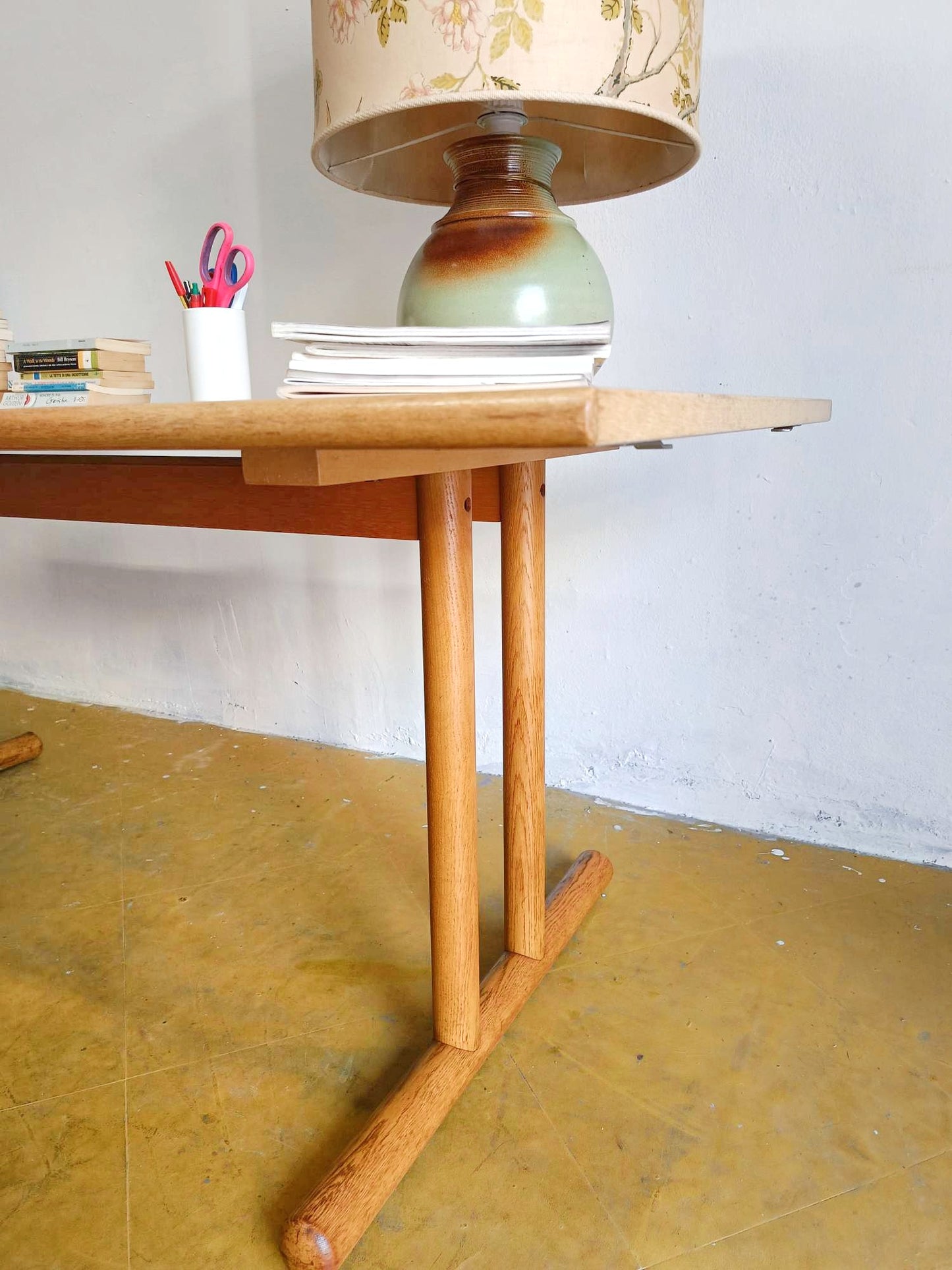Tavolo Quercia Chiara Base Centrale 180cm | Vintage Danese Anni 60