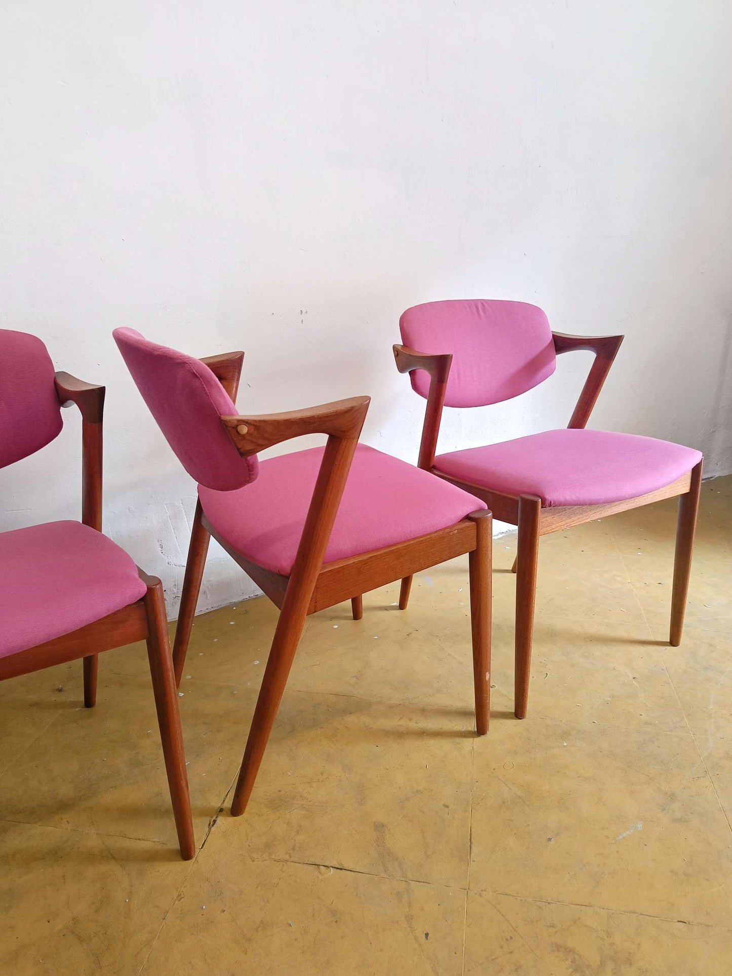 Sedie Kai Kristiansen Model Z n.42 Teak Ristoffate | Set 4 Vintage Anni 60