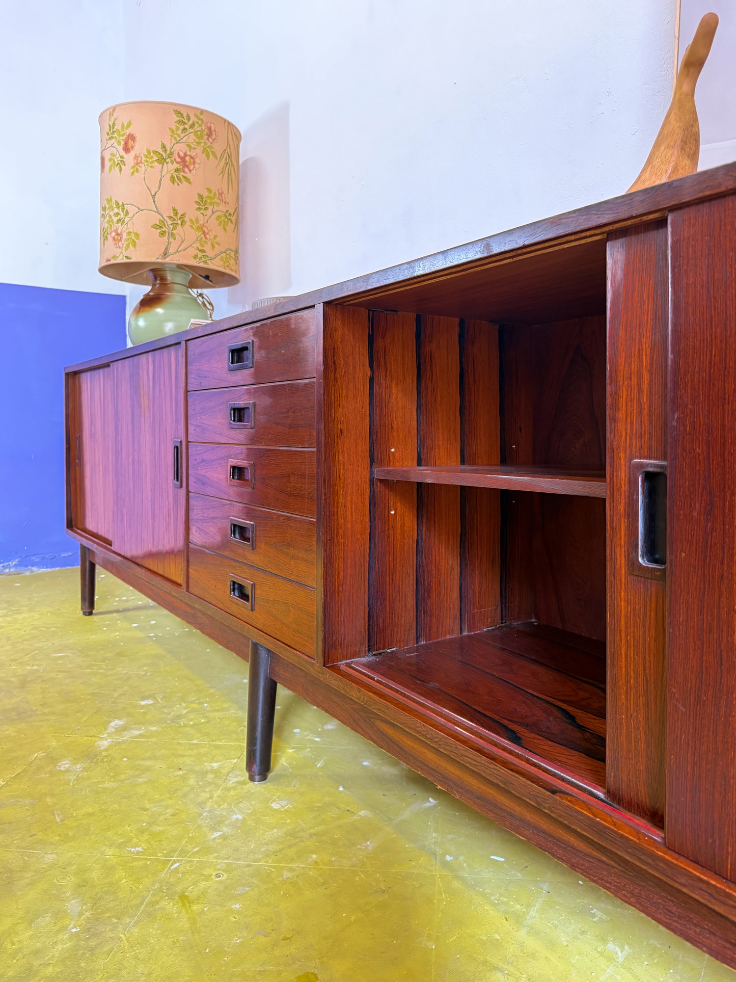 Sideboard Danese Palissandro 300cm | Ante Scorrevoli Cinque Cassetti