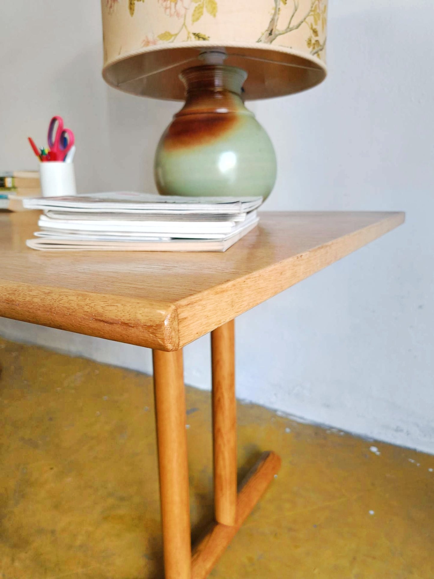 Tavolo Quercia Chiara Base Centrale 180cm | Vintage Danese Anni 60