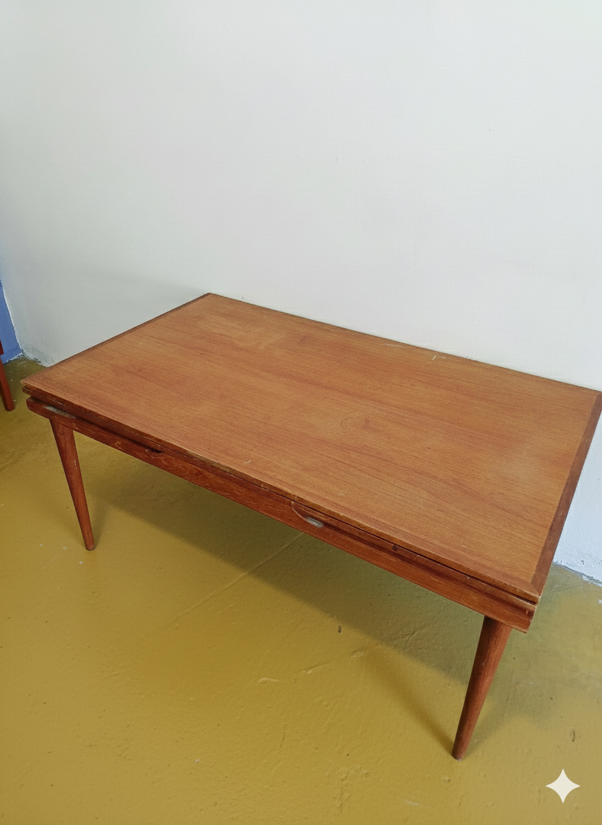 Tavolo rettangolare Allungabile Danese Vintage Anni '60 Teak 150cm