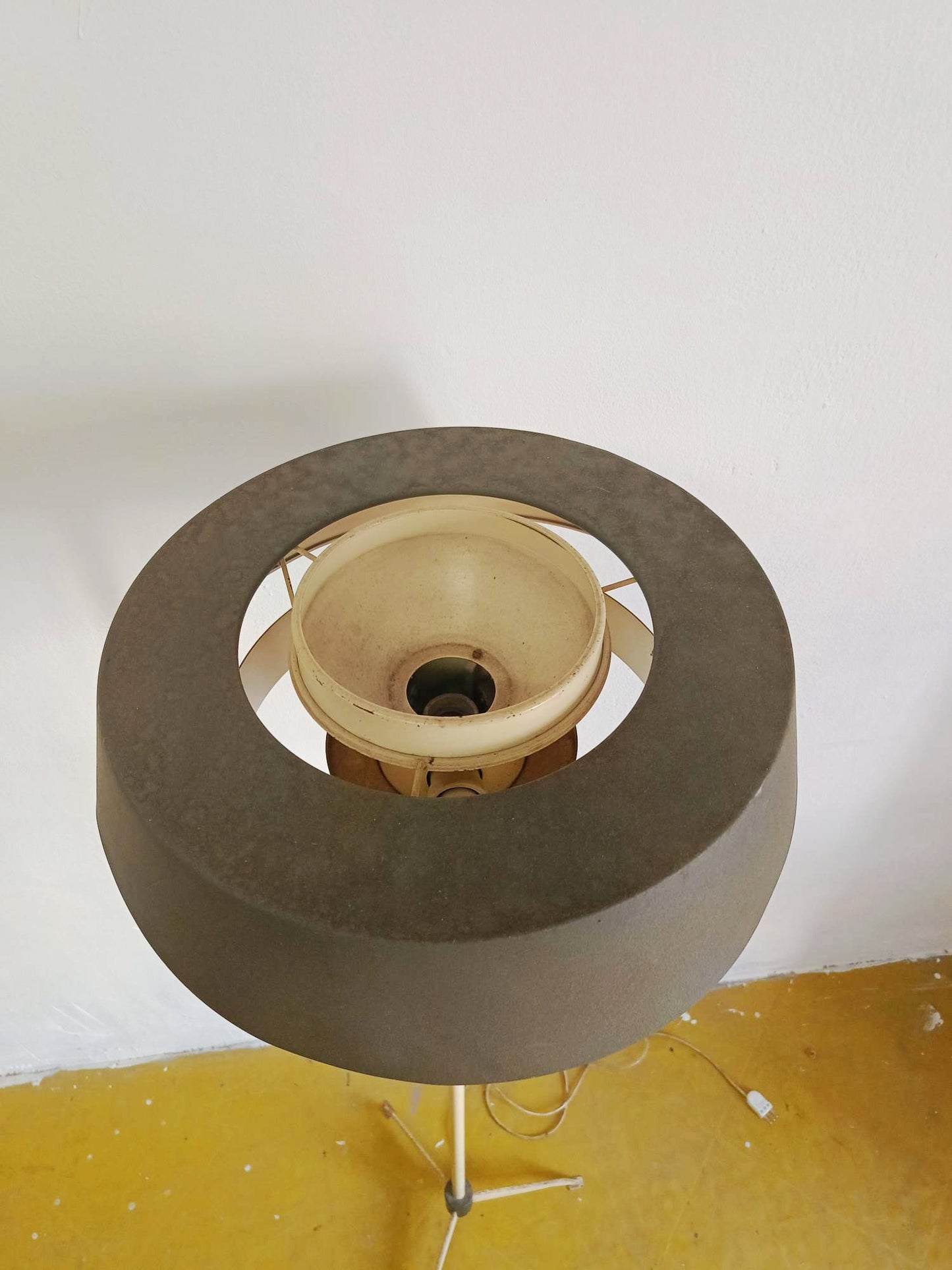 Lampada Terra Danese Originale Anni '60 | Alluminio Bianco Grigio