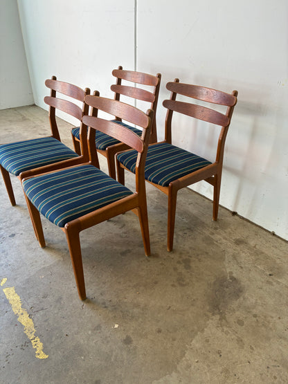 Set 4 Sedie Model 321 teak e quercia design danese vintage anni 60 | fz10660