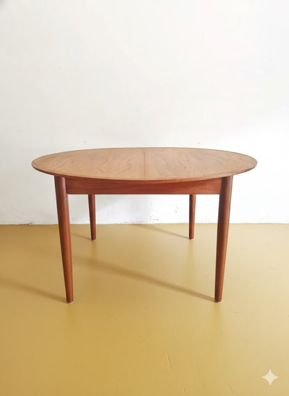 Tavolo rotondo allunga interna Danese Vintage Anni 60 Teak 122cm