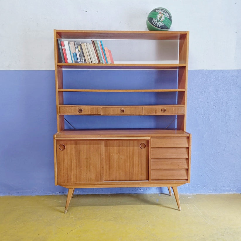 Libreria scrittoio design svedese vintage anni 60 [83sw24614] misure L.120 H.163,5 P.28