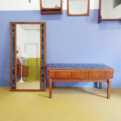 Tavolino + specchio design danese vintage anni 60 [lp2] misure L.91,5 H.41,5 P.42