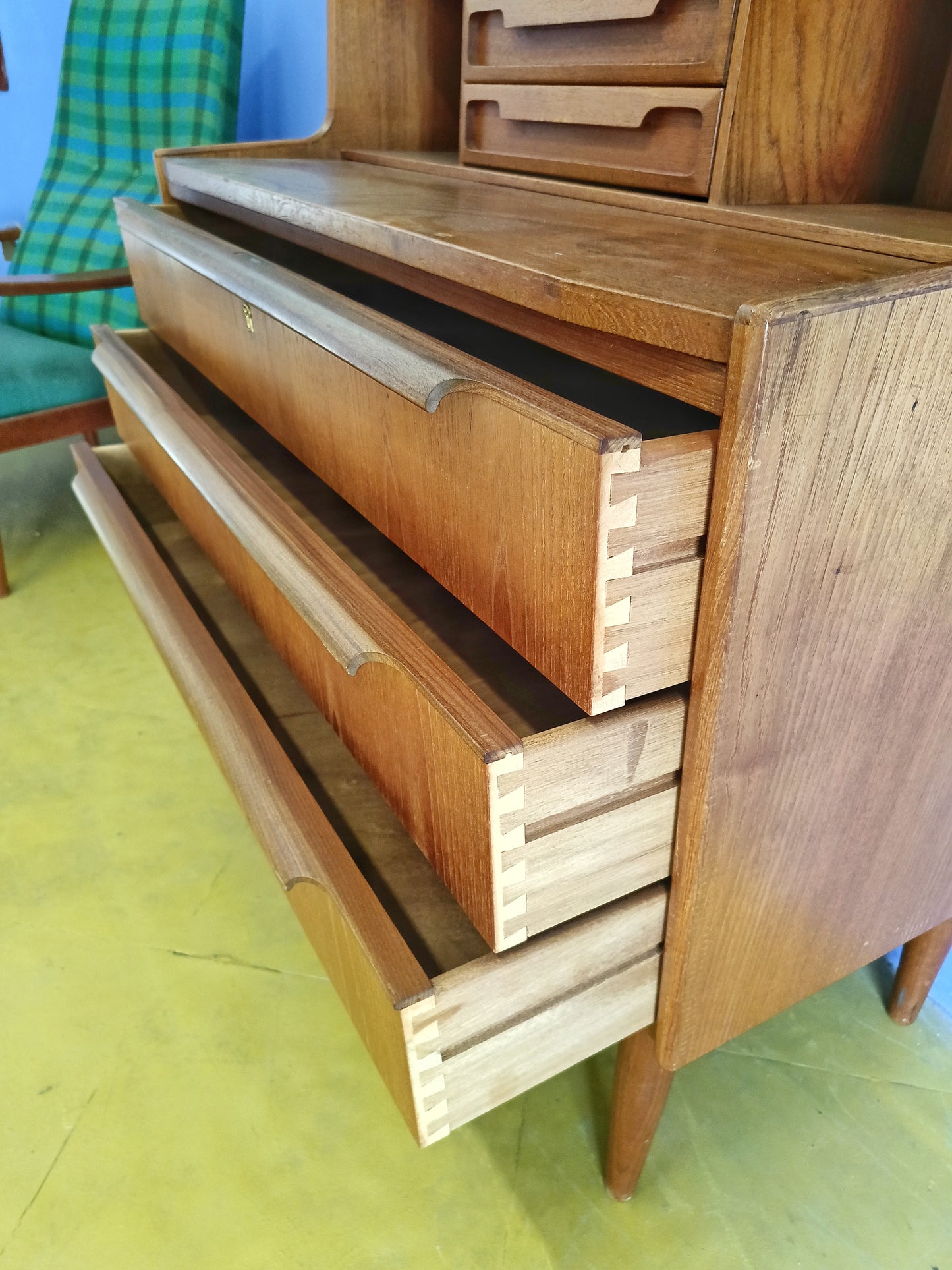 Libreria/scrittoio design danese vintage anni 50 [89ck1835] misure L.163 H.100 P.48