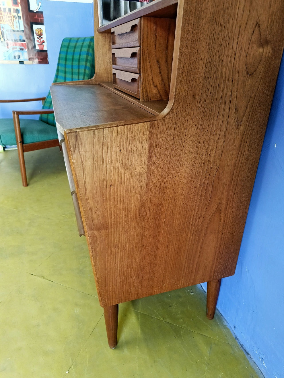 Libreria/scrittoio design danese vintage anni 50 [89ck1835] misure L.163 H.100 P.48