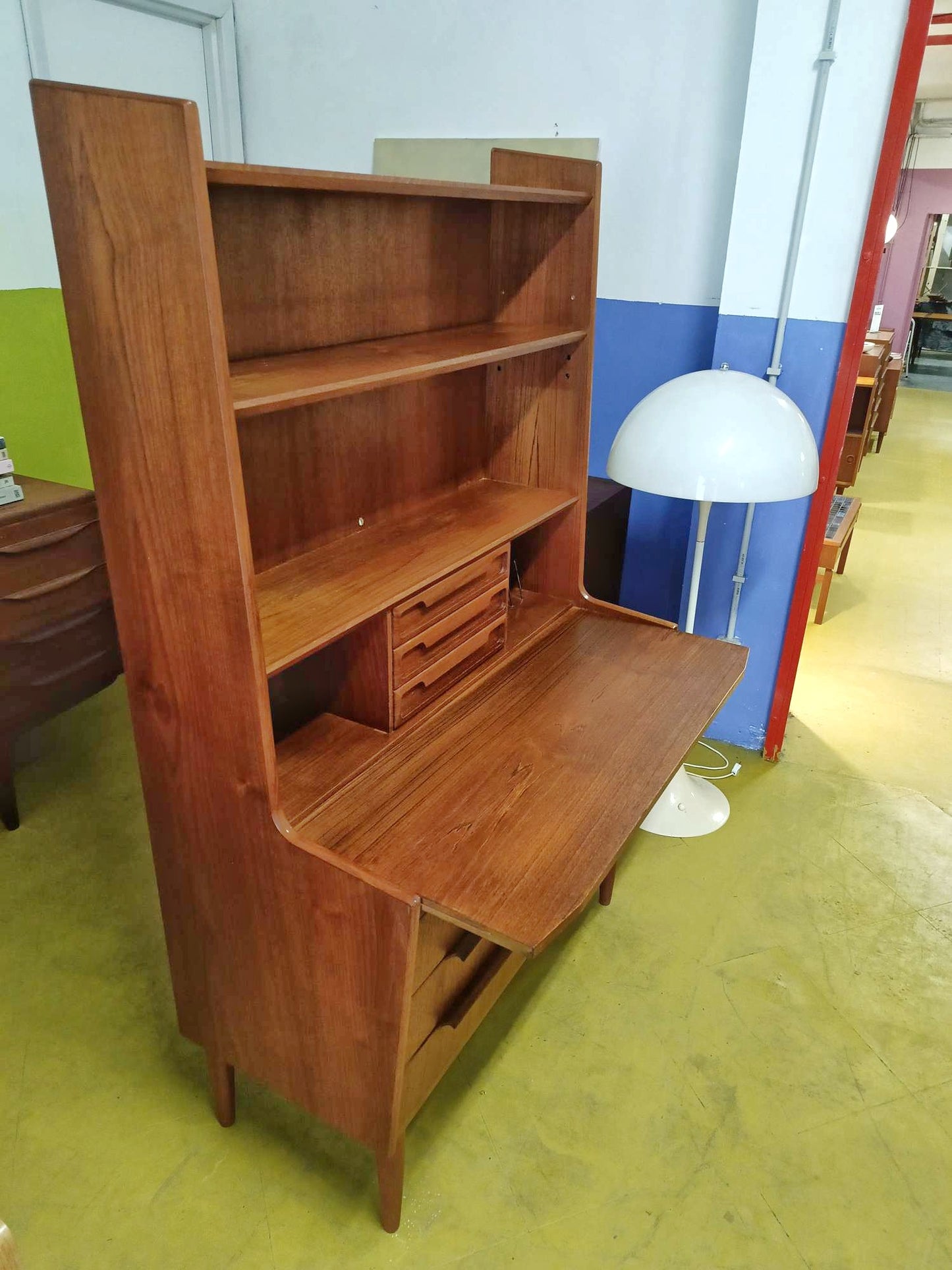 Libreria/scrittoio design danese vintage anni 50 [89ck1835] misure L.163 H.100 P.48