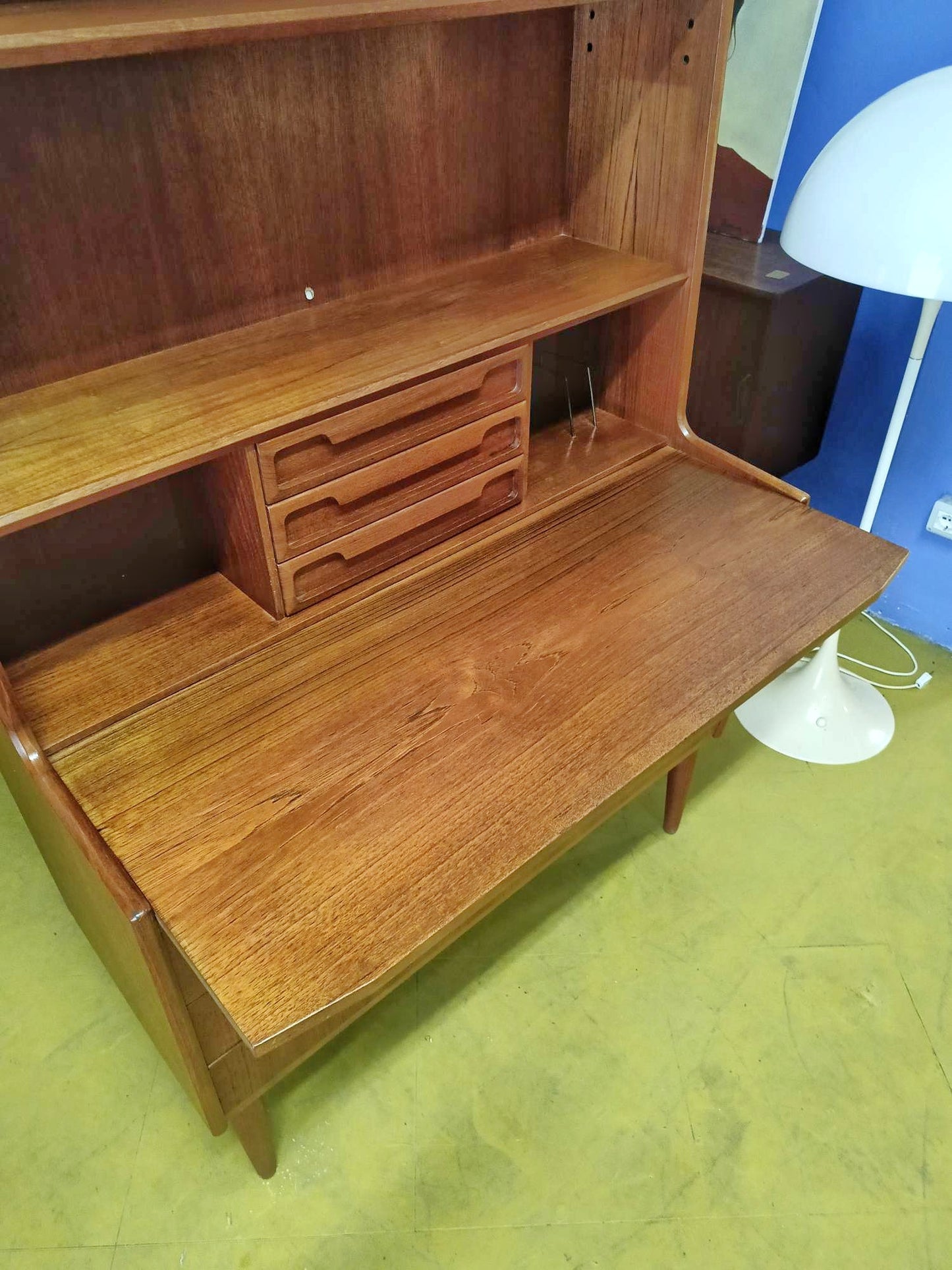 Libreria/scrittoio design danese vintage anni 50 [89ck1835] misure L.163 H.100 P.48