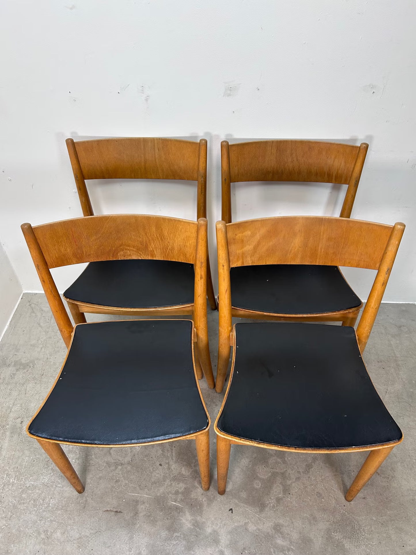 Set 4 Sedie faggio Peter Hvidt design svedese vintage anni 60 | nr10664