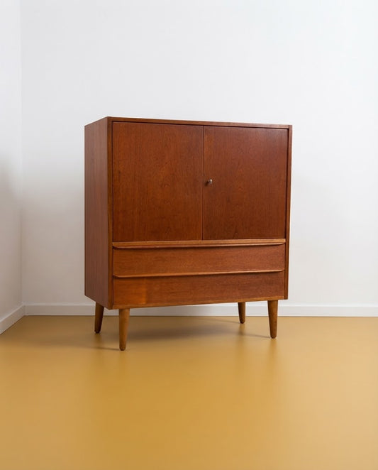 Armadio teak due ante e cassetti | design danese anni '60 | 78cm | 99vntX