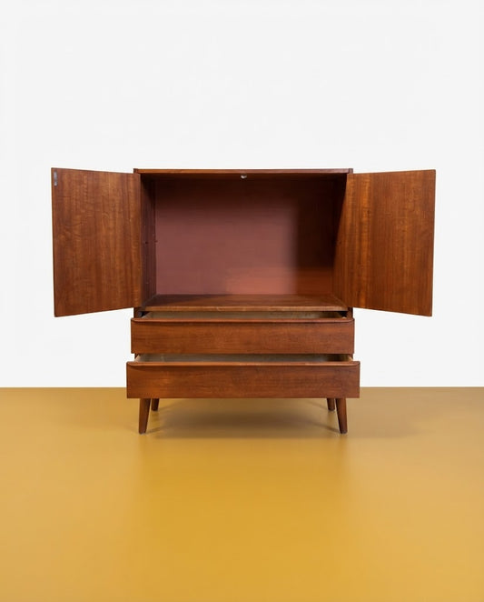 Armadio teak due ante e cassetti | design danese anni '60 | 78cm | 99vntX