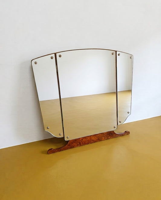 Specchio design danese vintage anni 60 palissandro | 93vnt6