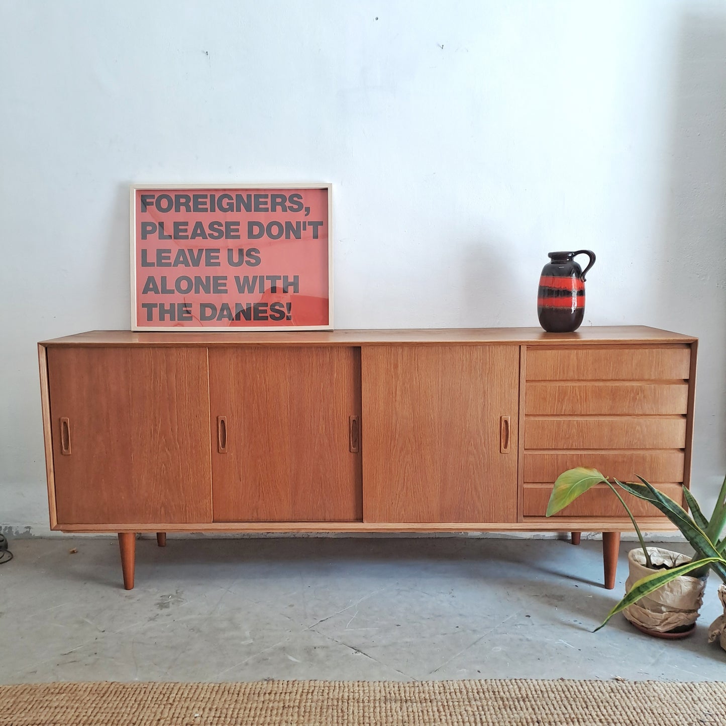 Sideboard design danese vintage anni 50 [74st-3] misure L.200 H.81,5 P.45