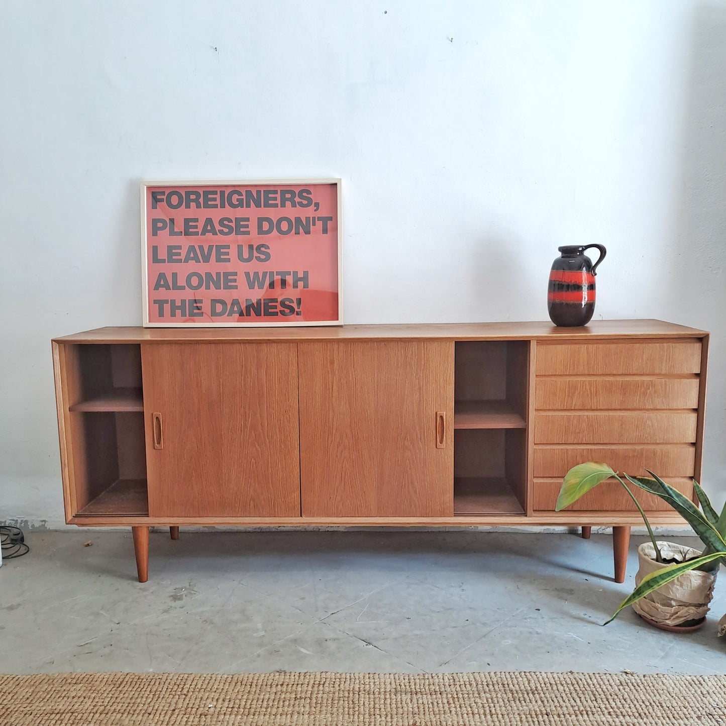 Sideboard design danese vintage anni 50 [74st-3] misure L.200 H.81,5 P.45