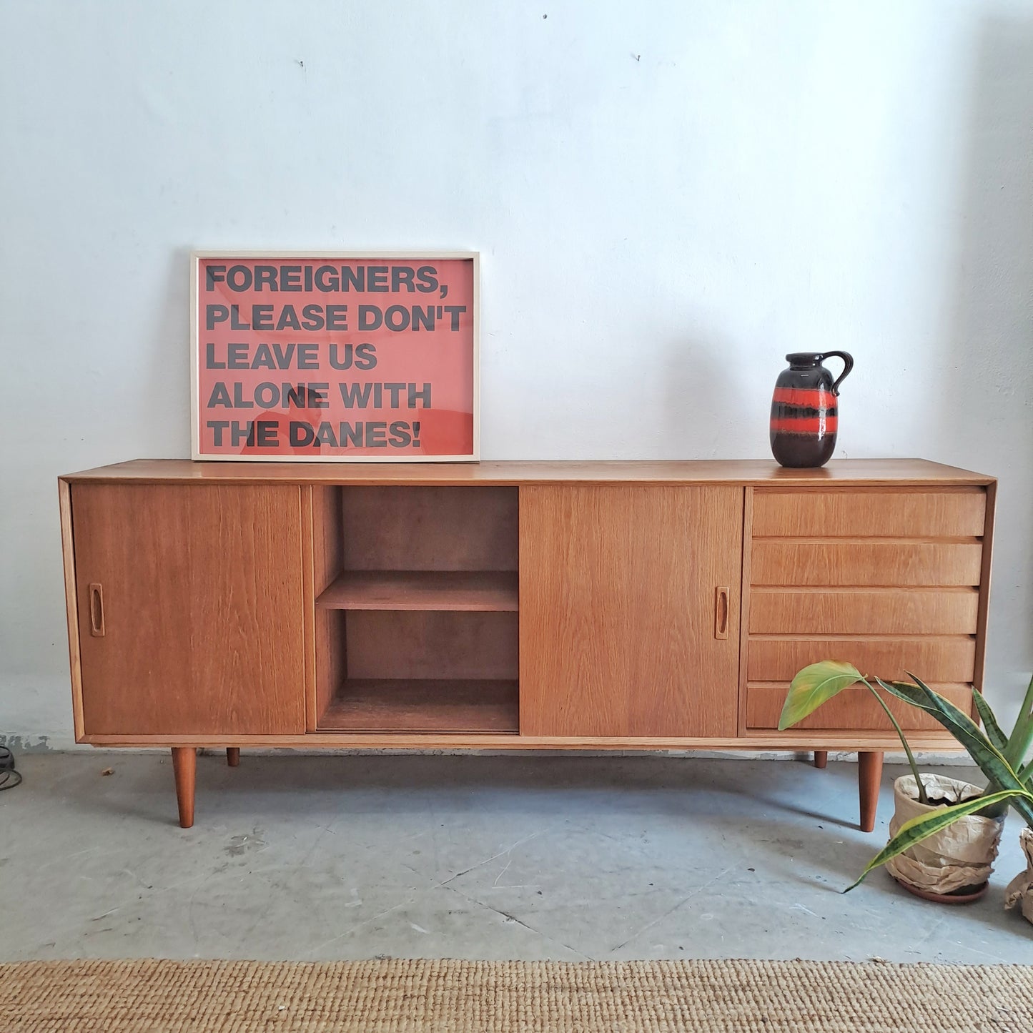 Sideboard design danese vintage anni 50 [74st-3] misure L.200 H.81,5 P.45